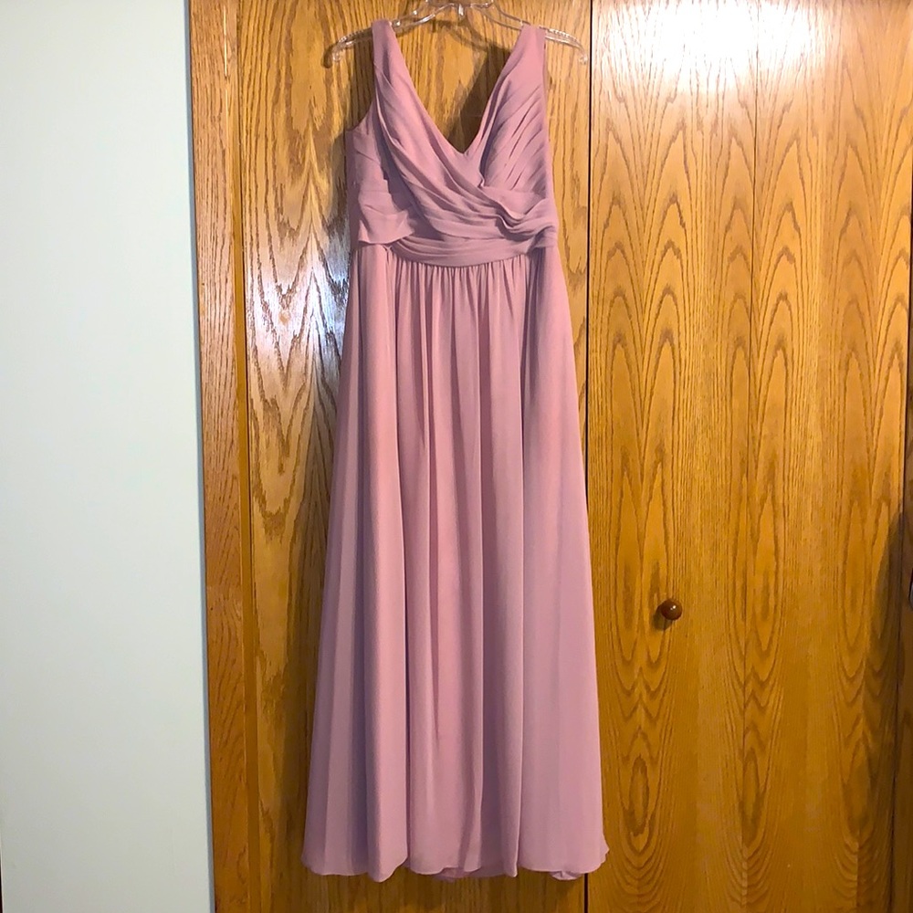 Sorella Vita Classic Chiffon V-Neck Bridesmaid Dress in “Desert Rose”